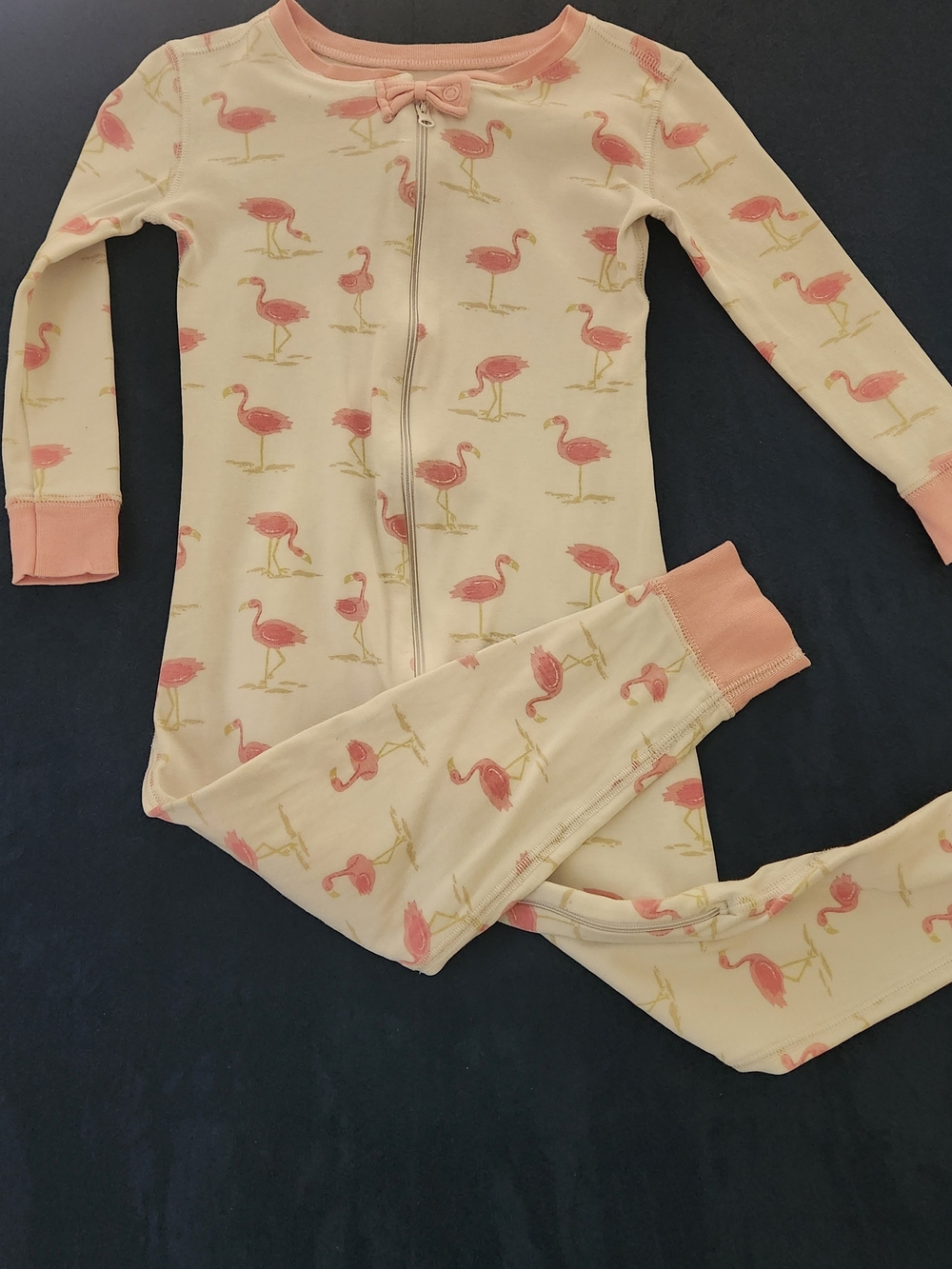 The Beaufort Bonnet Company White Pink Flamingo Print Night Nights Pjs One-Piece